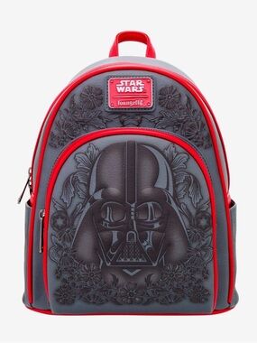 Loungefly Disney Star Wars Darth Vader Embossed Floral Mini Backpack NWT